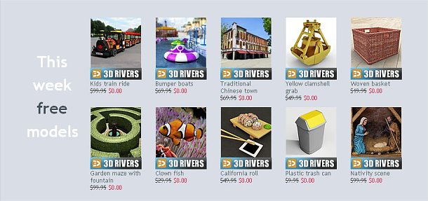 Get 10 3d Models Free Every Week With 3d Rivers Cg Channel