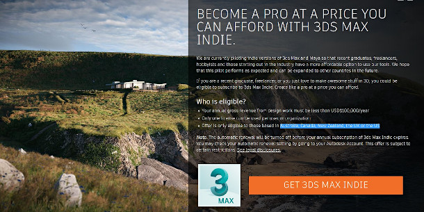 Opiate kode Ugle Autodesk to make 3ds Max Indie available worldwide | CG Channel